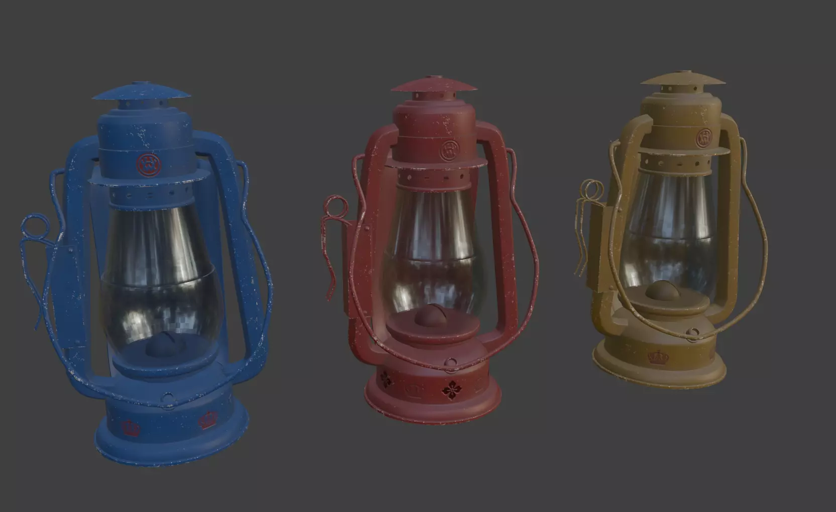 Oil lamp harlend and wolf pack 3D model