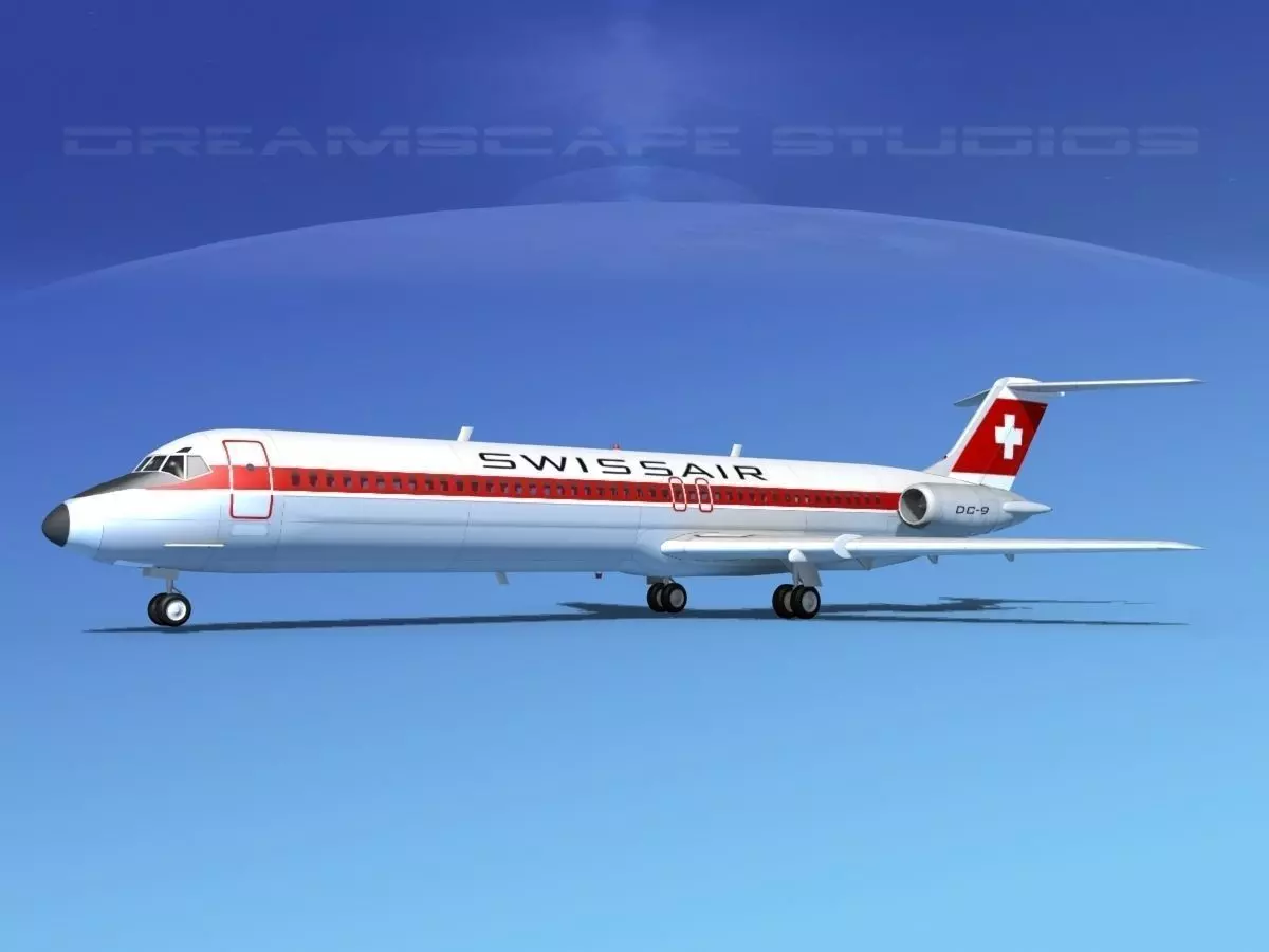 Douglas DC-9-50 Swissair 3D model
