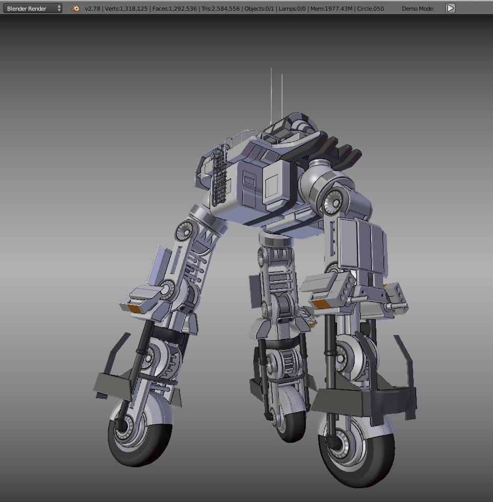 Futuristic Trike High Poly Version 5 3D model_14