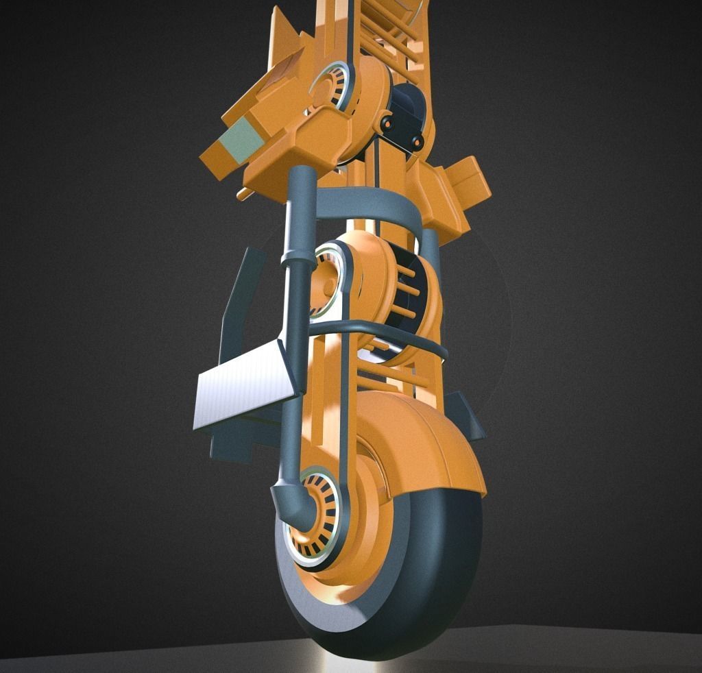 Futuristic Trike High Poly Version 5 3D model_16