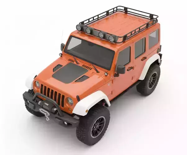 Modern Off-Road 4x4 SUV Low-poly 3D model 4
