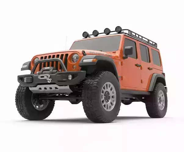 Modern Off-Road 4x4 SUV Low-poly 3D model 3