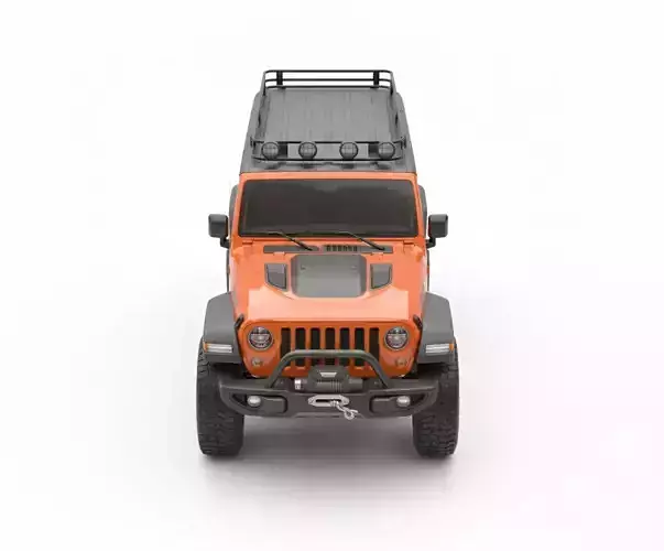 Modern Off-Road 4x4 SUV Low-poly 3D model 7