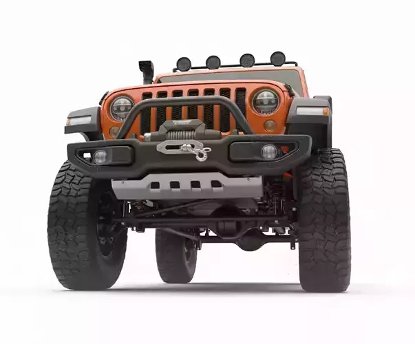 Modern Off-Road 4x4 SUV Low-poly 3D model 2