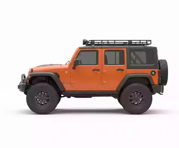 Modern Off-Road 4x4 SUV Low-poly 3D model 6