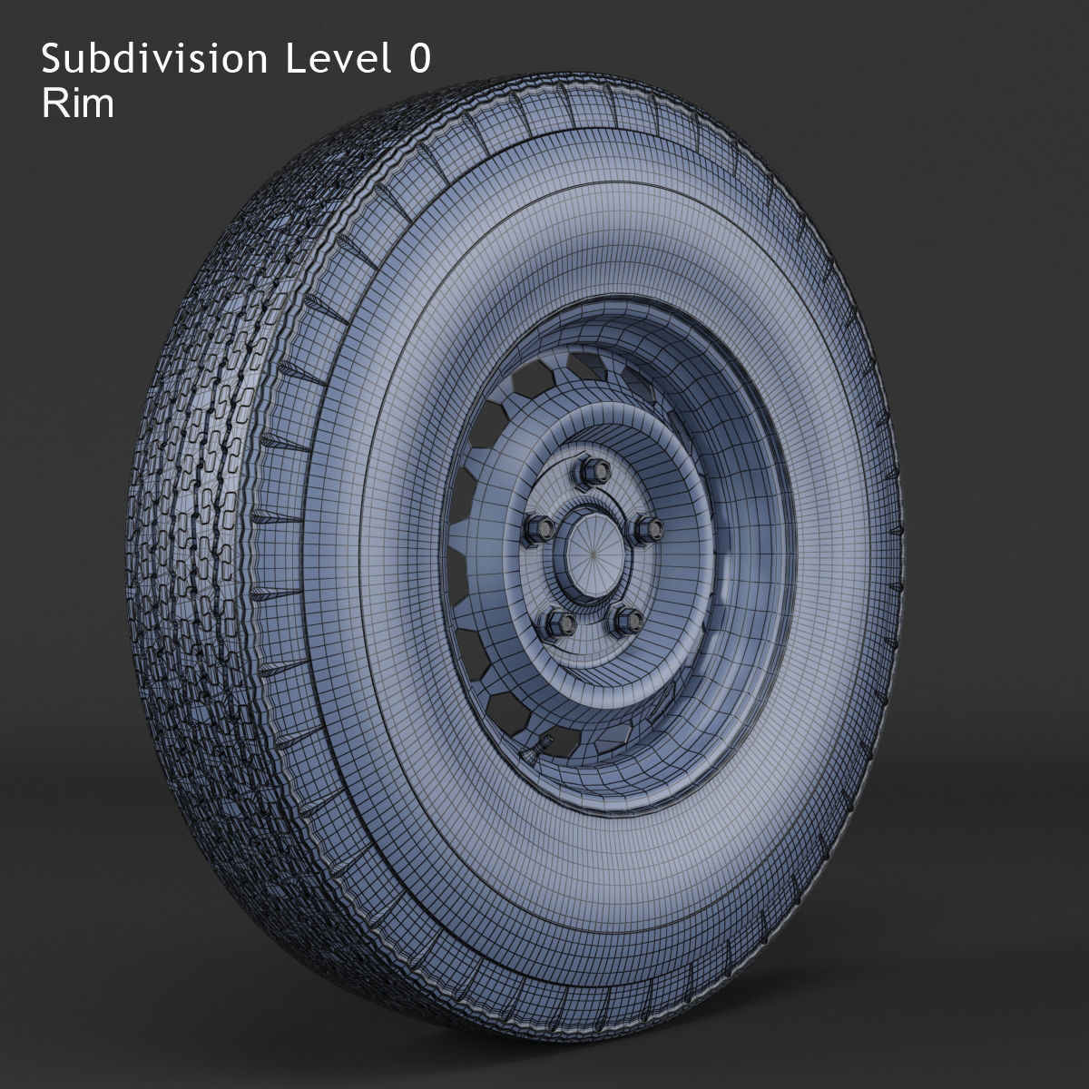 Steel Wheel  Tire American Classic 3D model_8