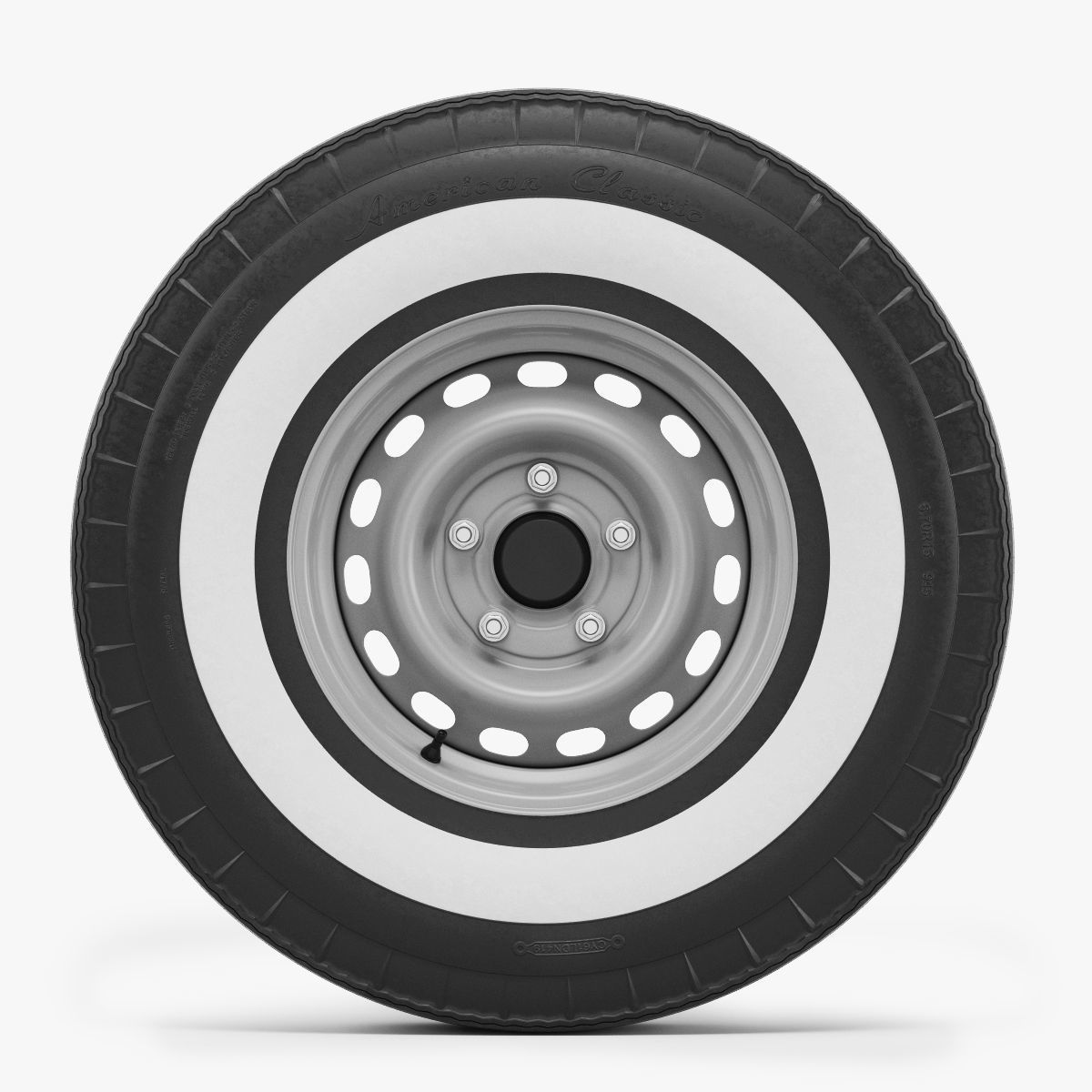 Steel Wheel  Tire American Classic 3D model_2