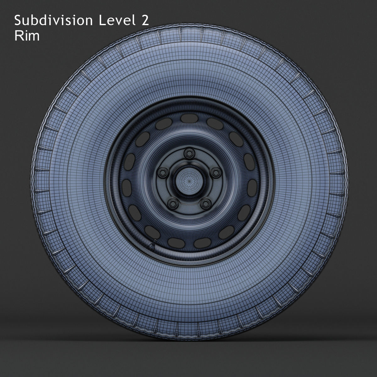 Steel Wheel  Tire American Classic 3D model_17