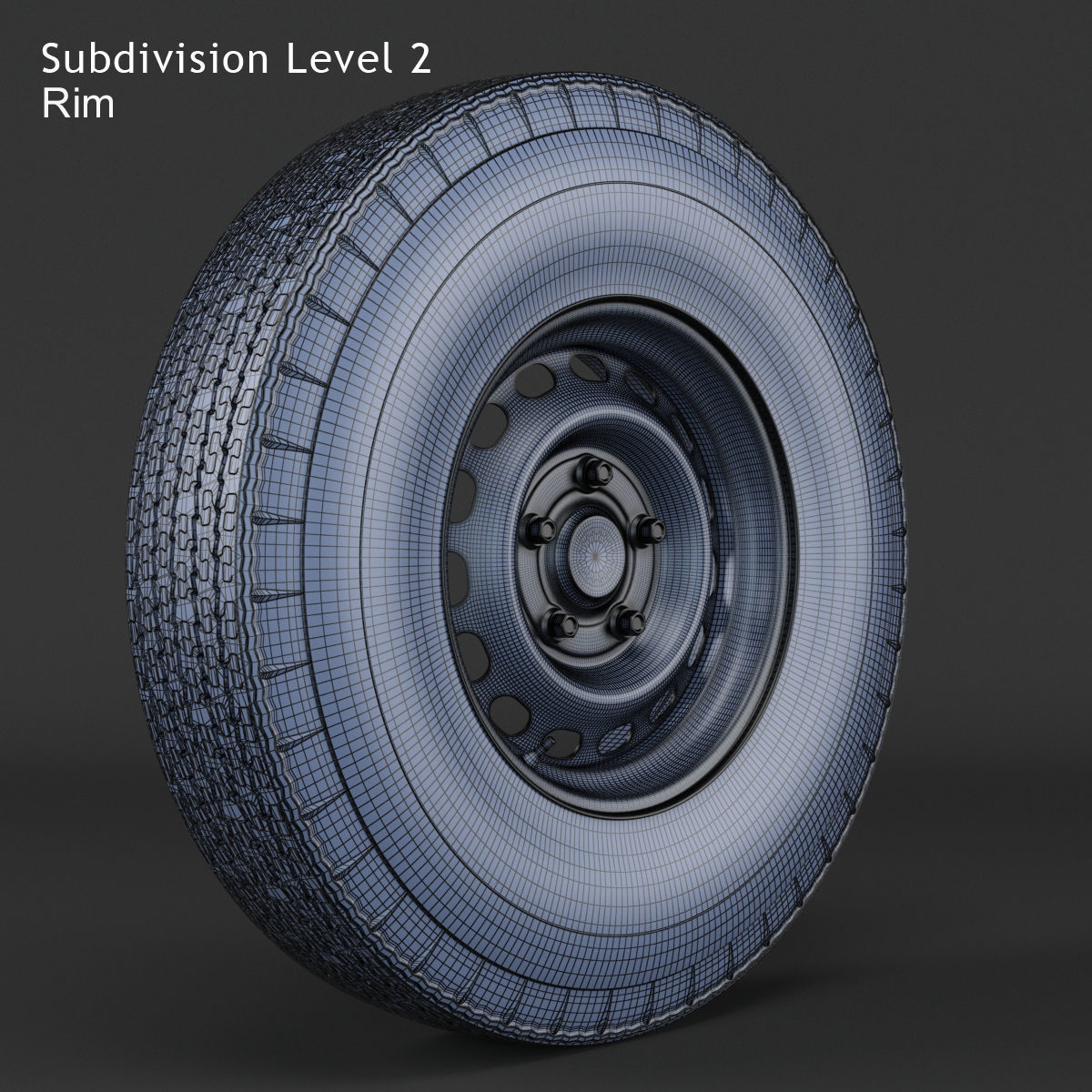 Steel Wheel  Tire American Classic 3D model_10