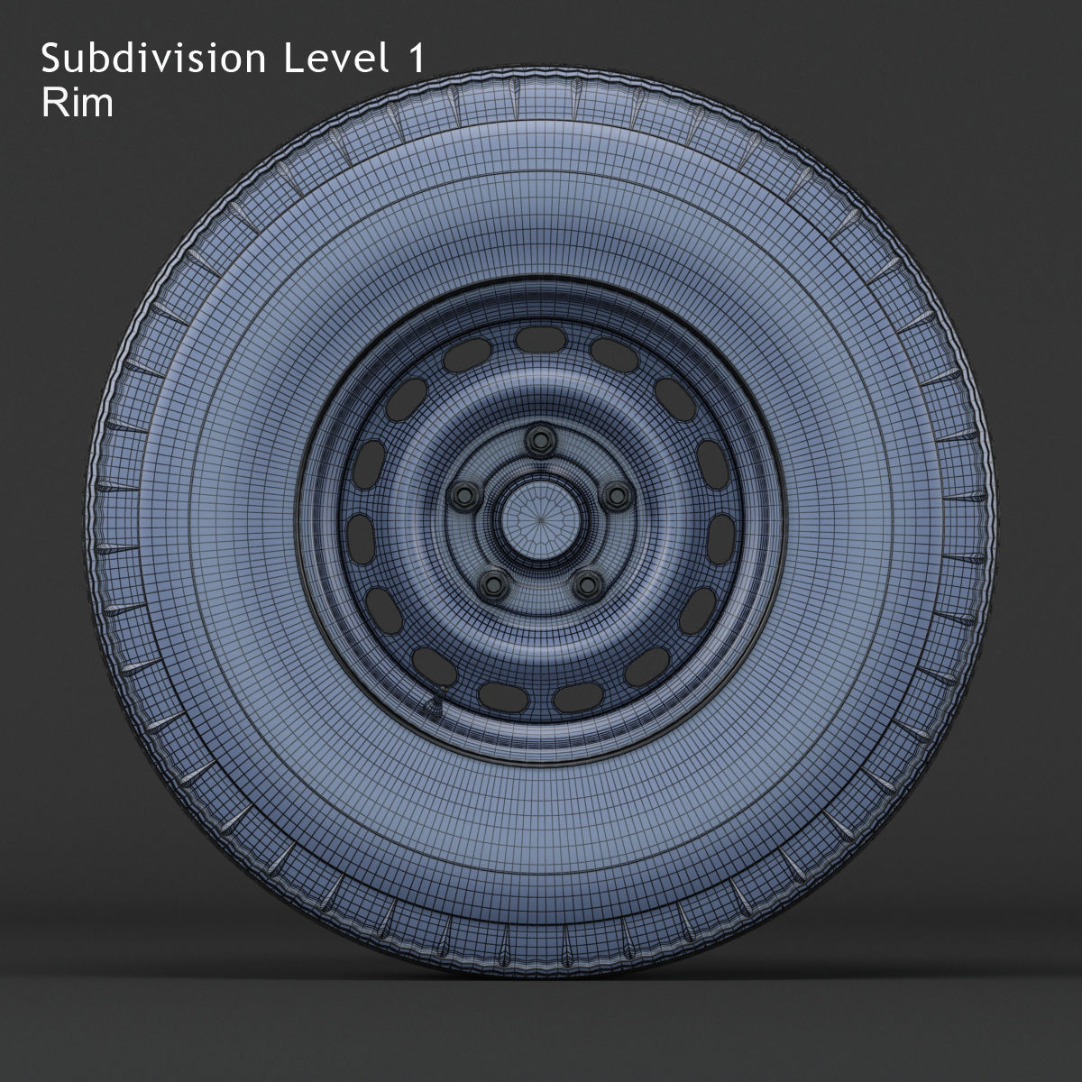 Steel Wheel  Tire American Classic 3D model_16