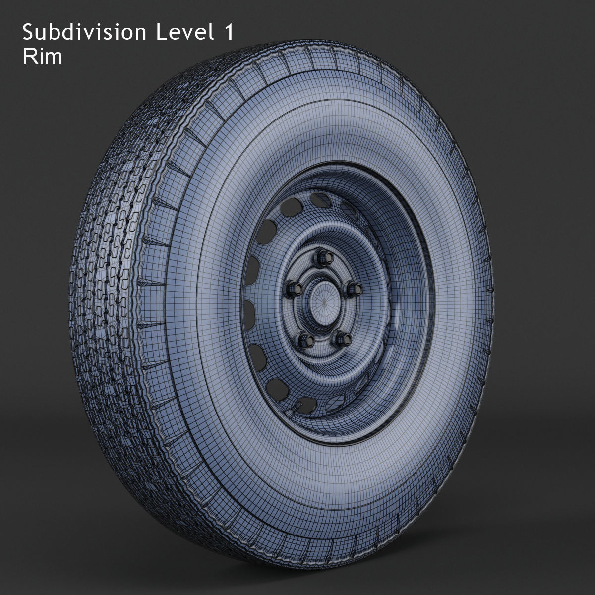 Steel Wheel  Tire American Classic 3D model_9