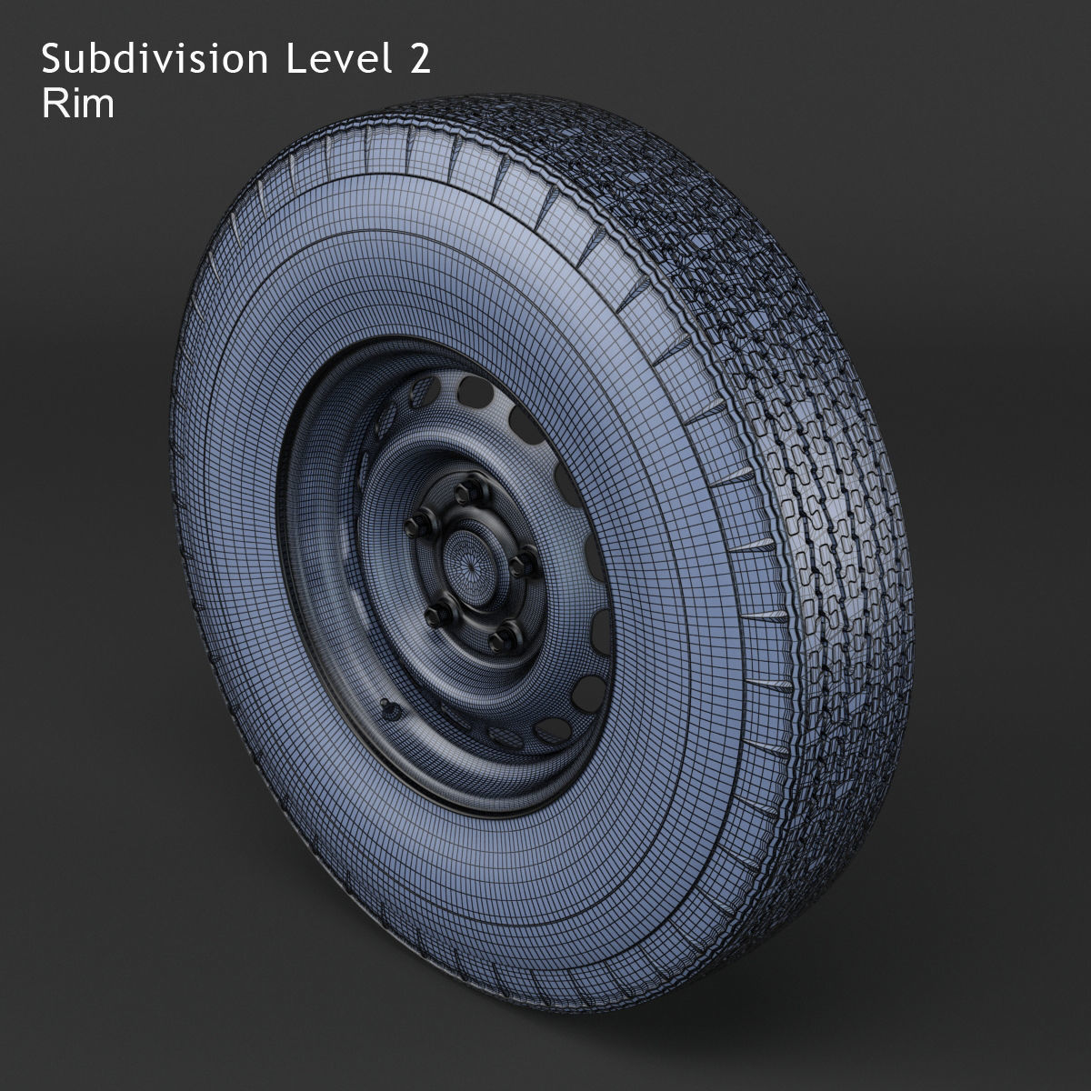 Steel Wheel  Tire American Classic 3D model_13