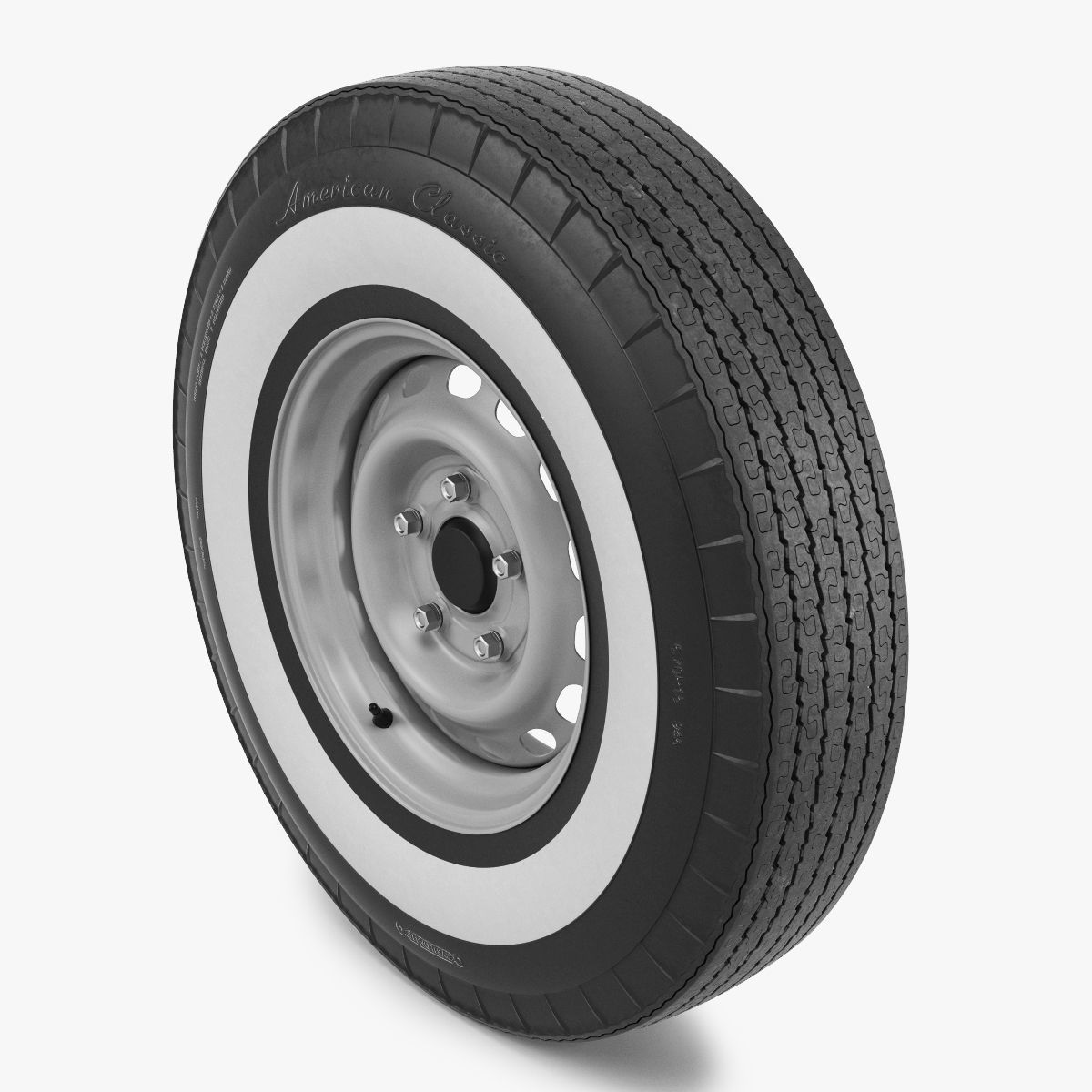 Steel Wheel  Tire American Classic 3D model_5