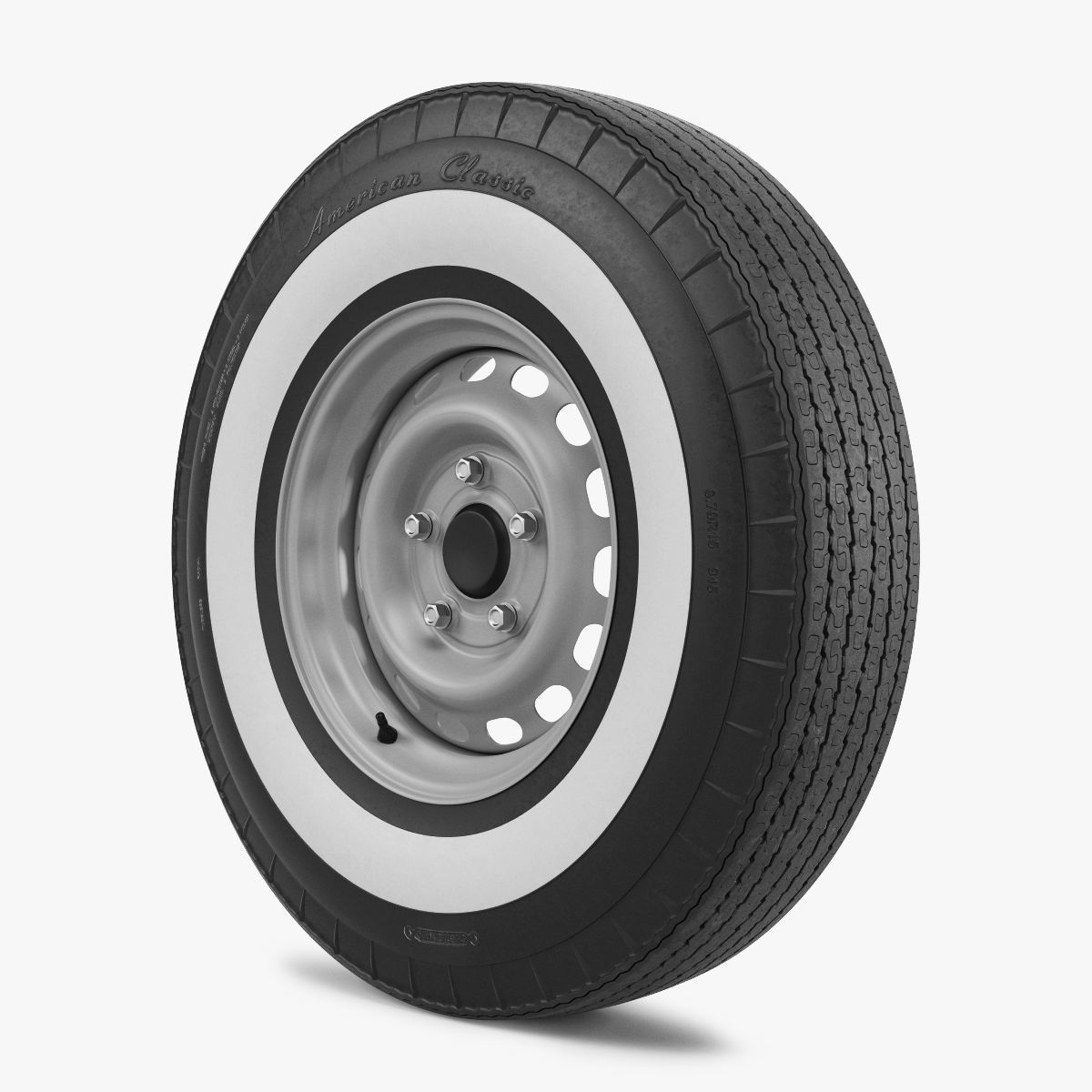 Steel Wheel  Tire American Classic 3D model_1