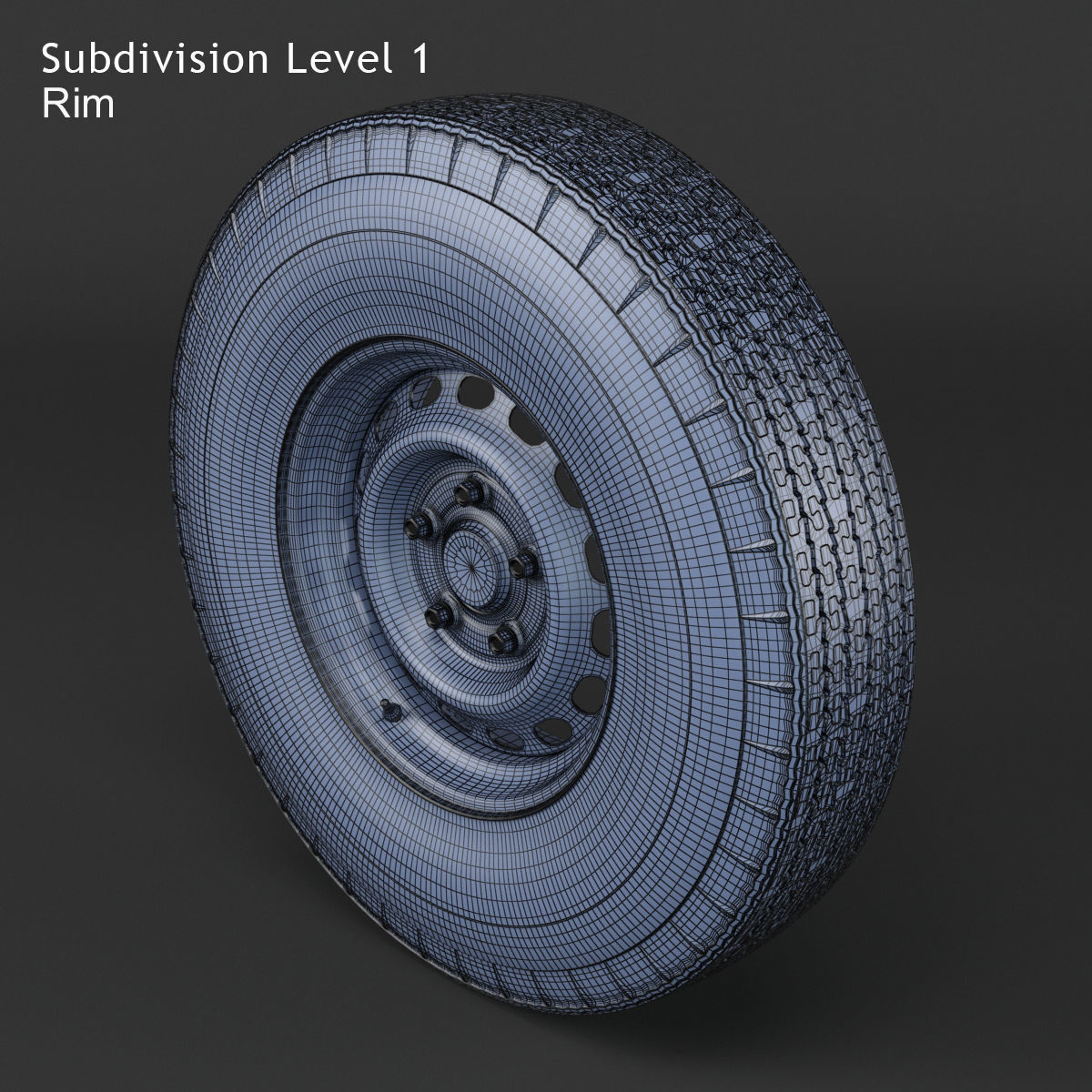 Steel Wheel  Tire American Classic 3D model_12
