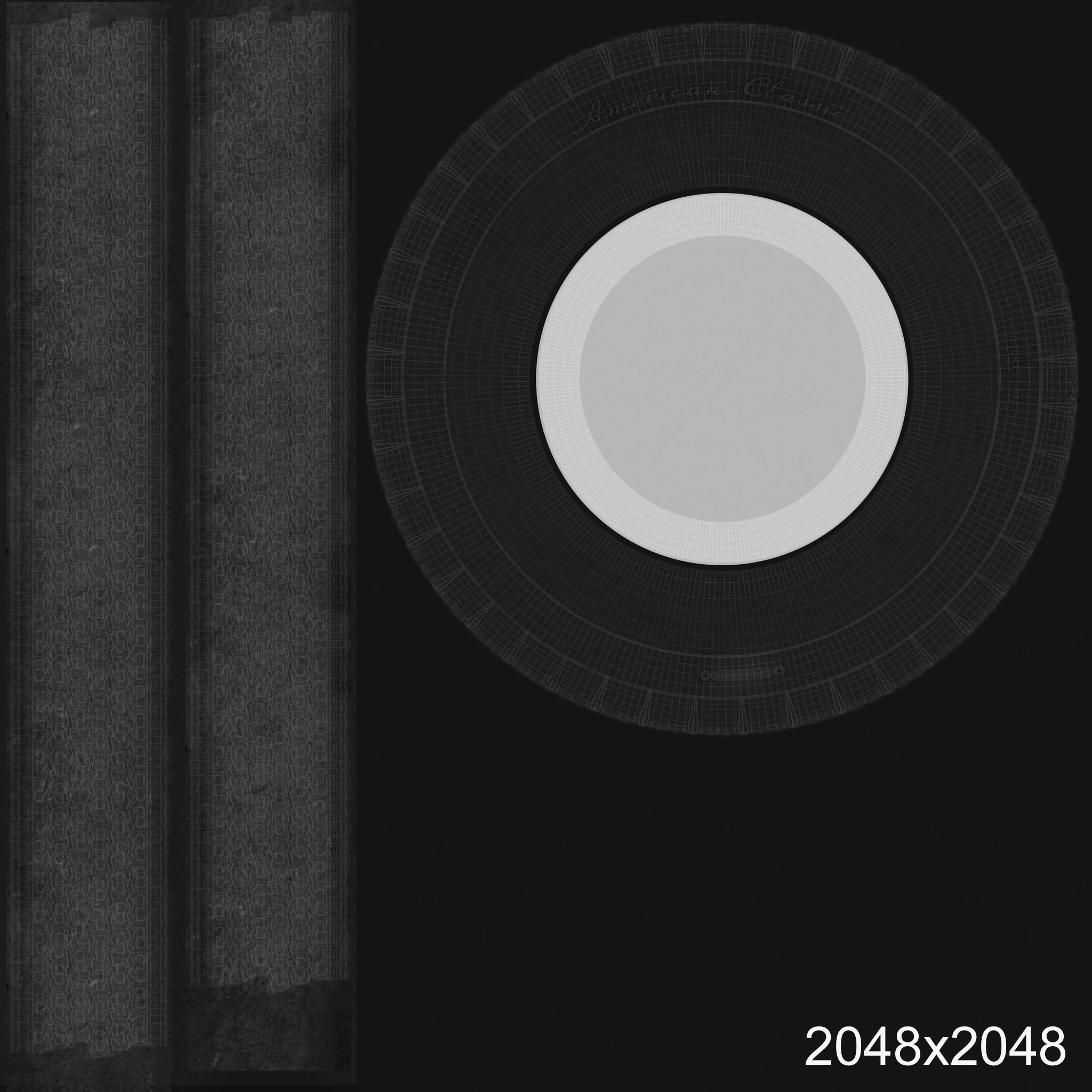 Steel Wheel  Tire American Classic 3D model_7