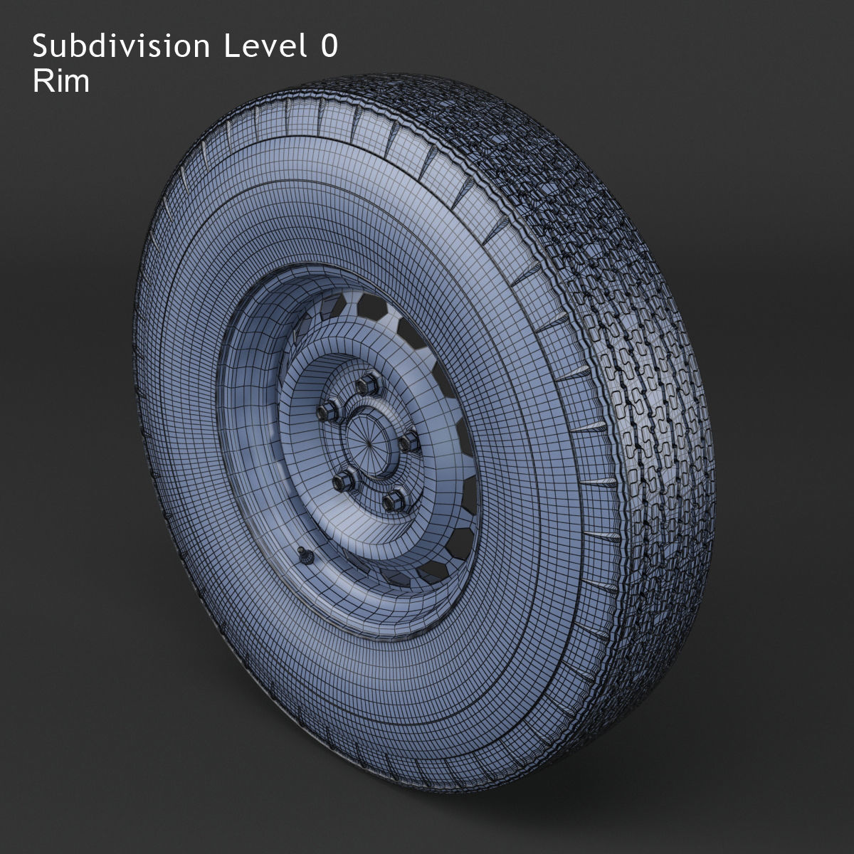Steel Wheel  Tire American Classic 3D model_11