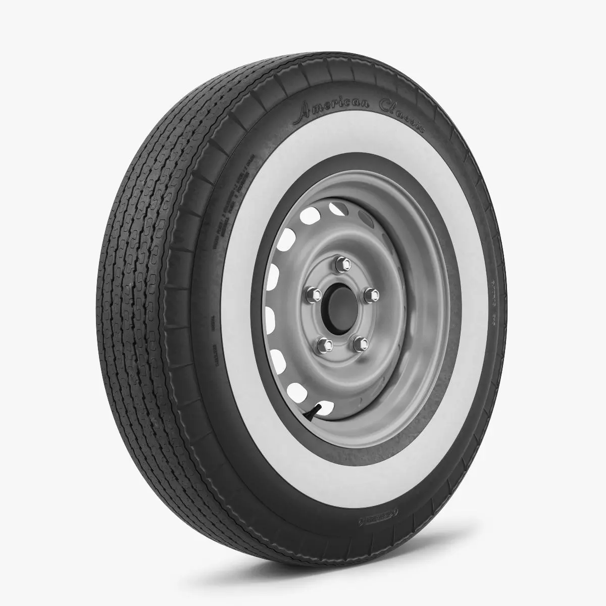 Steel Wheel  Tire American Classic 3D model_0
