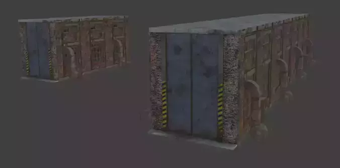 Warehouse old building big and small version 3D model