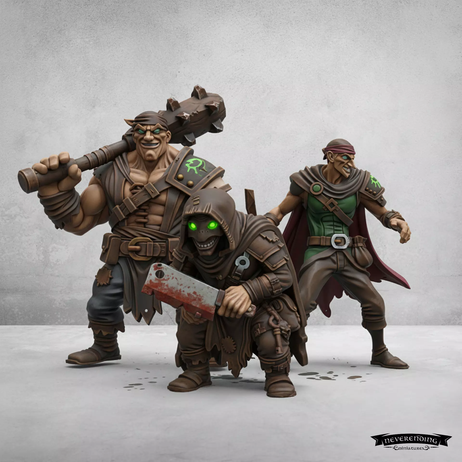 Bandit Thugs Trio RPG Enemy Pack 28-32 mm 3D print model
