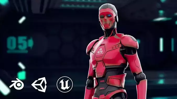 CYBORGTOPIA B-23 Rigged for Unreal Engine - Unity - MIXAMO