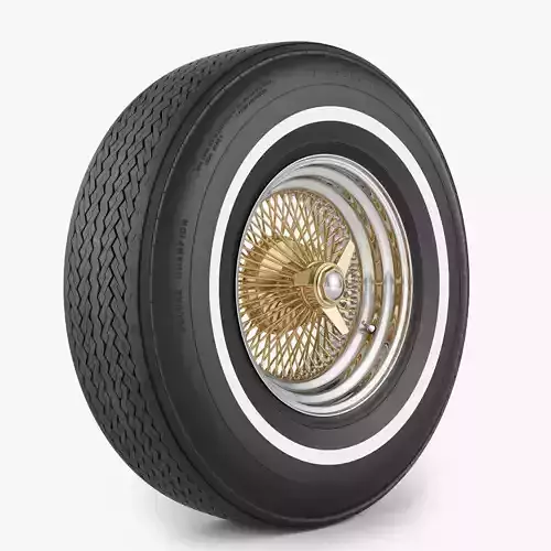 Wire Wheel  Tire Firestone 3D model