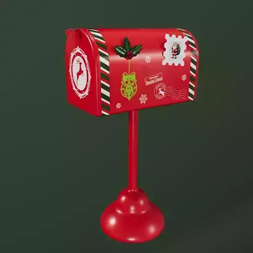 Santa Mailbox Free low-poly 3D model