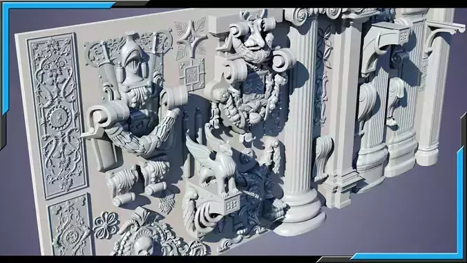 Building Ornaments Wall Decorations Low-poly 3D model 3