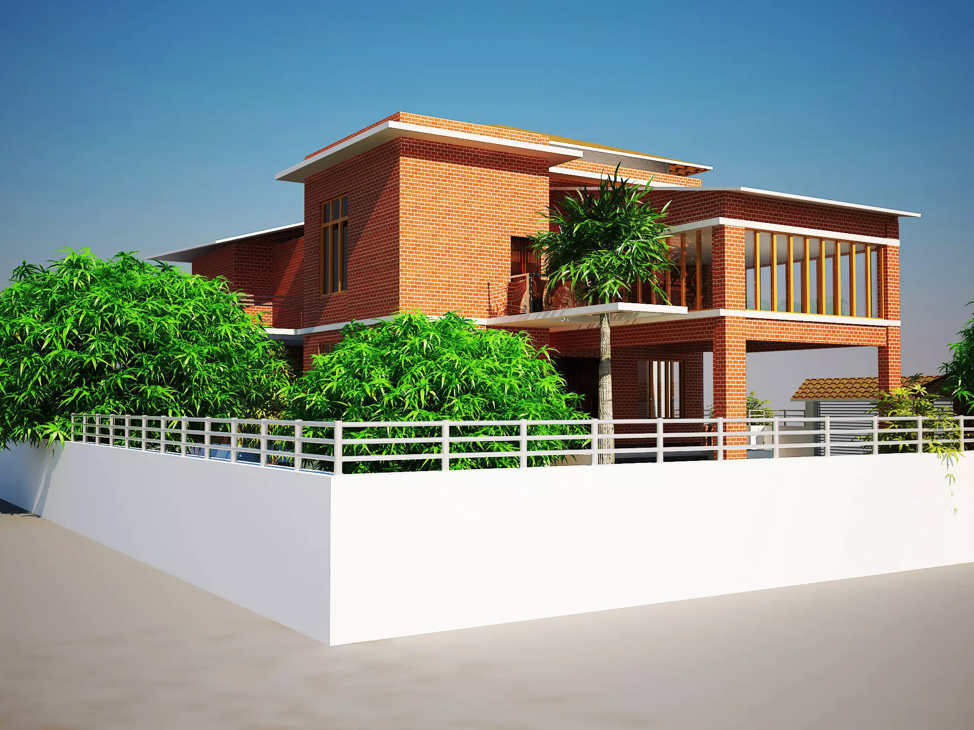 Vila or duplex building  3D model_0