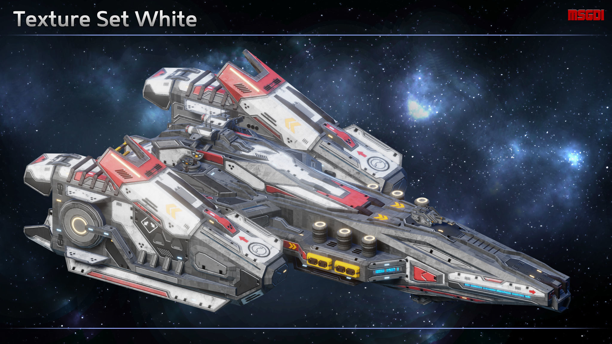 Spaceship Frigate Starmaster Low-poly 3D model_11