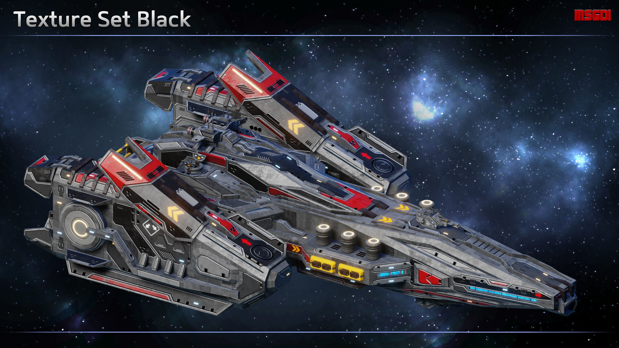 Spaceship Frigate Starmaster Low-poly 3D model_6
