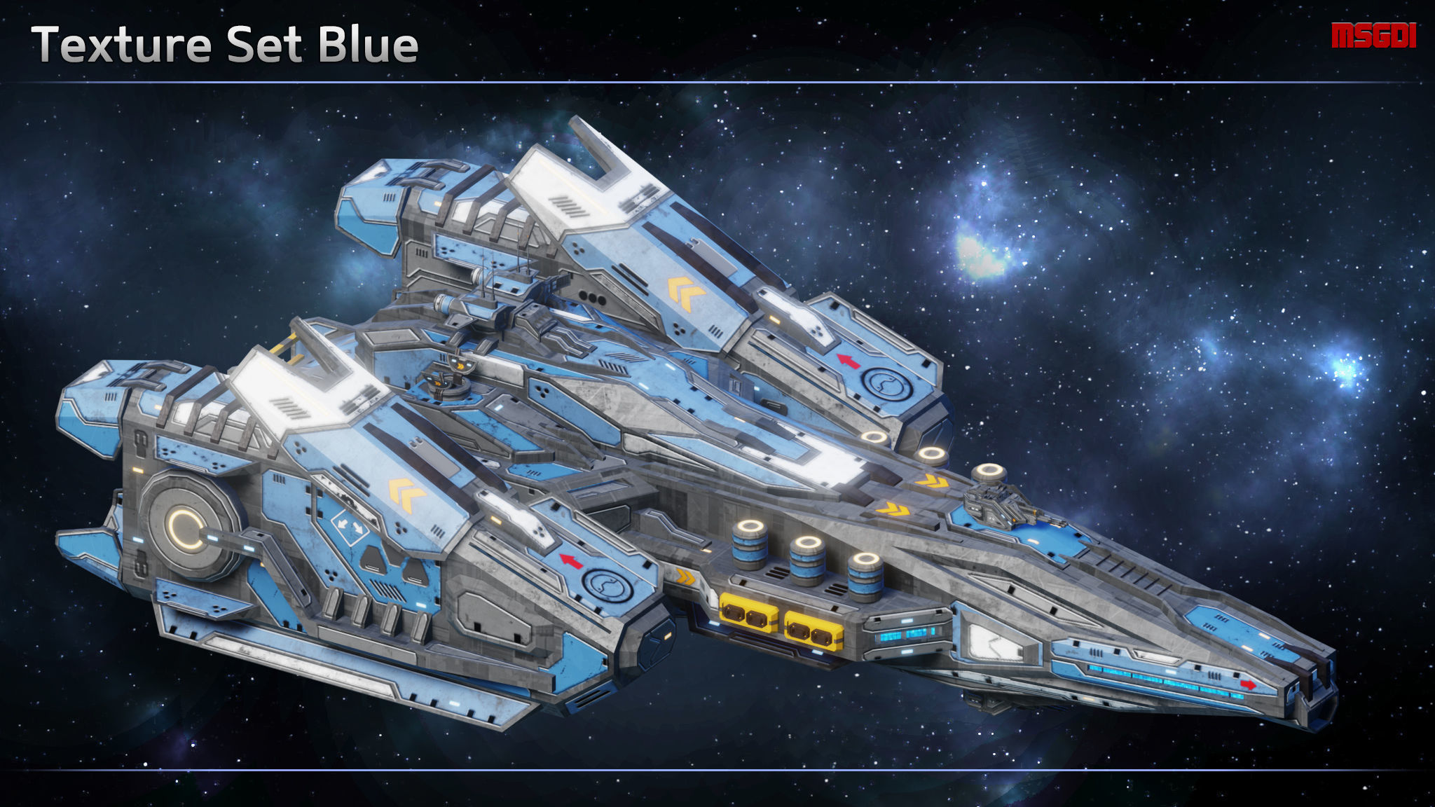 Spaceship Frigate Starmaster Low-poly 3D model_7