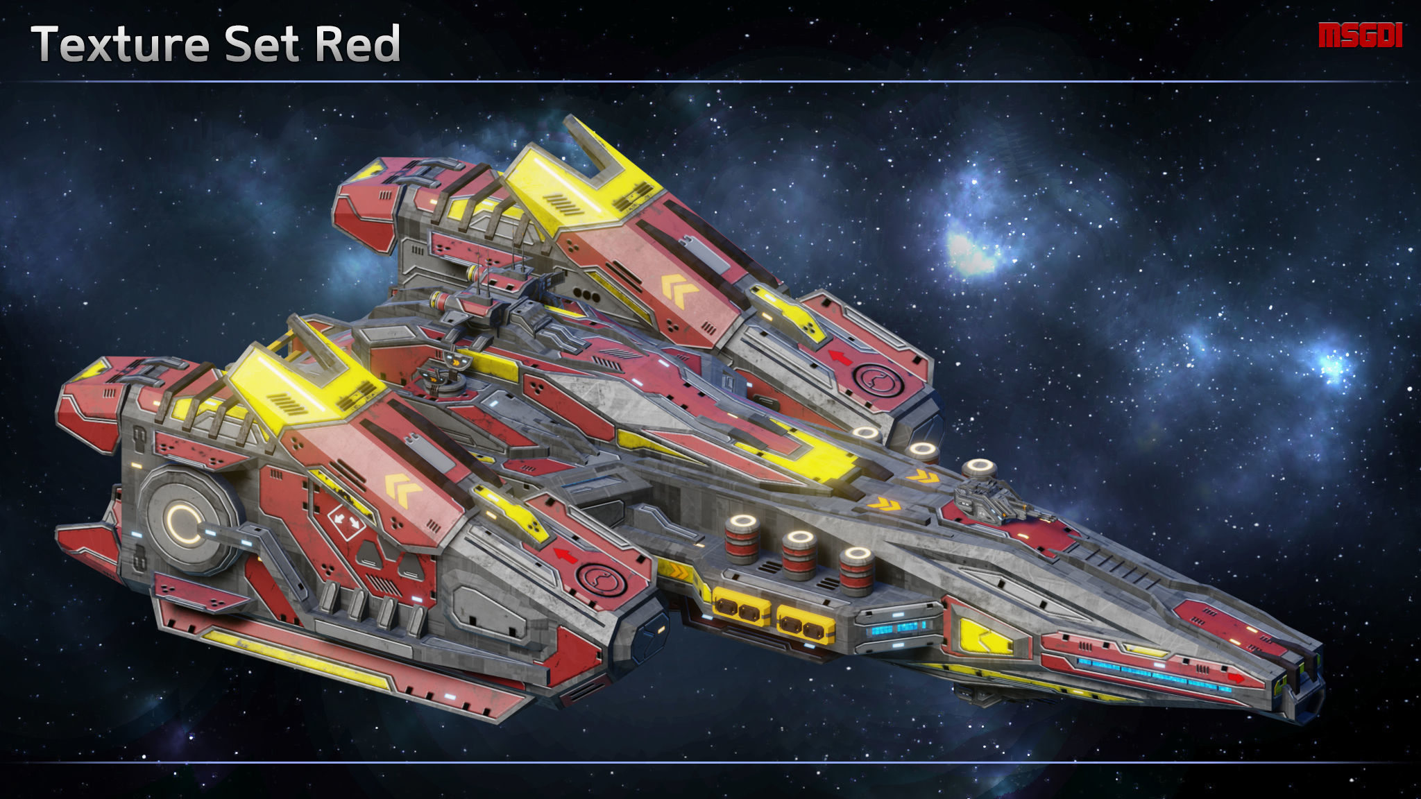 Spaceship Frigate Starmaster Low-poly 3D model_10