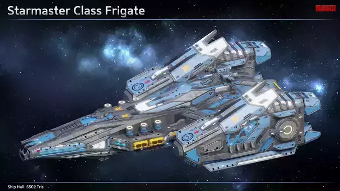Spaceship Frigate Starmaster Low-poly 3D model