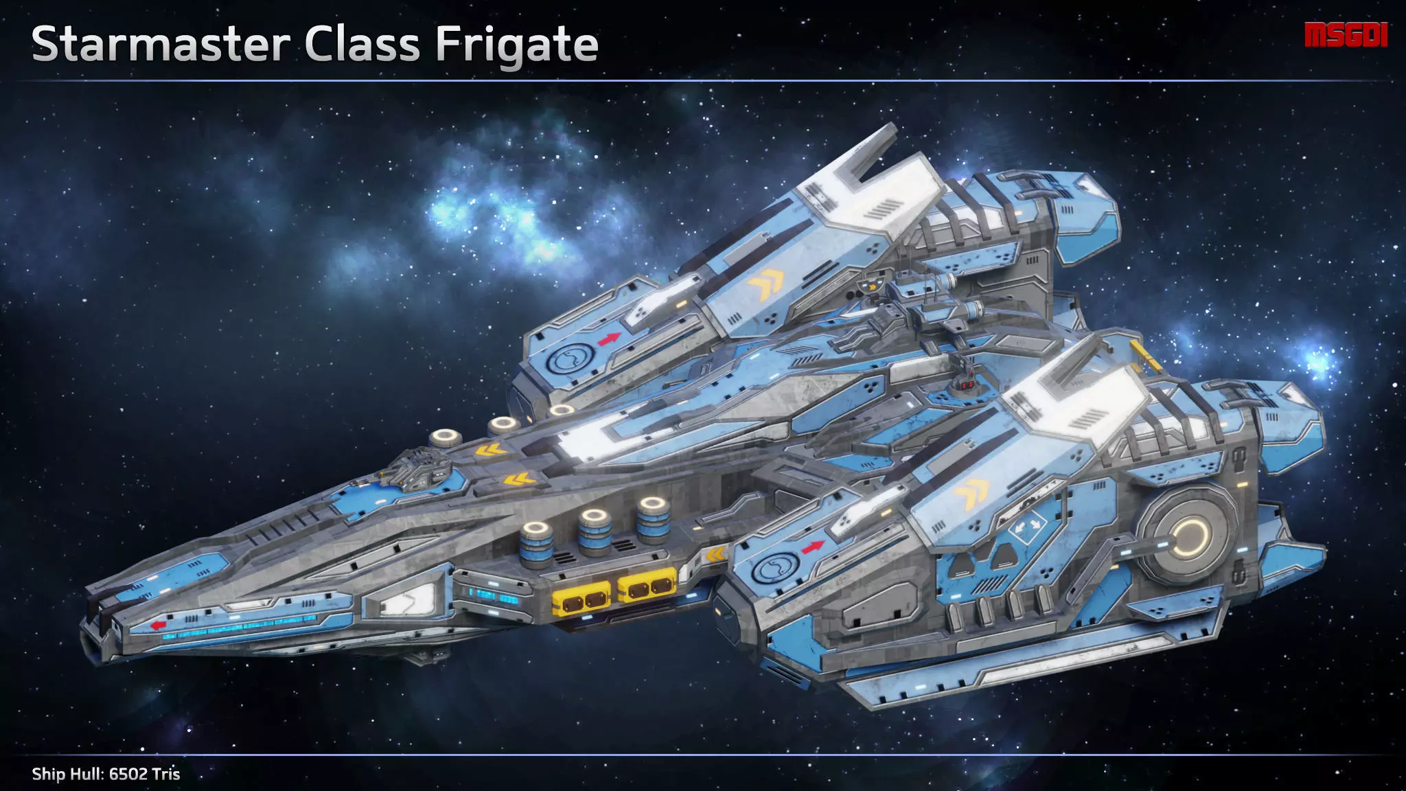 Spaceship Frigate Starmaster Low-poly 3D model_0