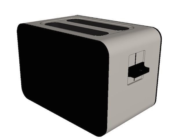 electric toaster Low-poly 3D model_4