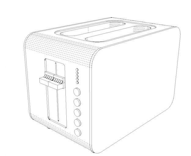 electric toaster Low-poly 3D model_2