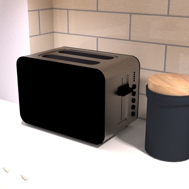 electric toaster Low-poly 3D model_0