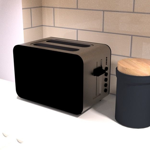 electric toaster Low-poly 3D model