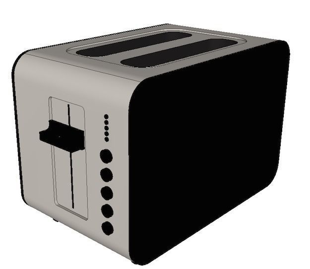 electric toaster Low-poly 3D model_3