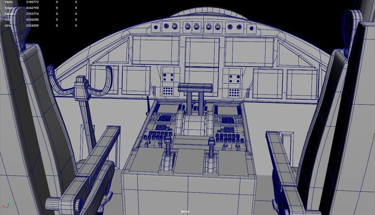 Aircraft Model in FBX format Low-poly 3D model_14