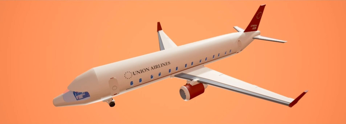 Aircraft Model in FBX format Low-poly 3D model
