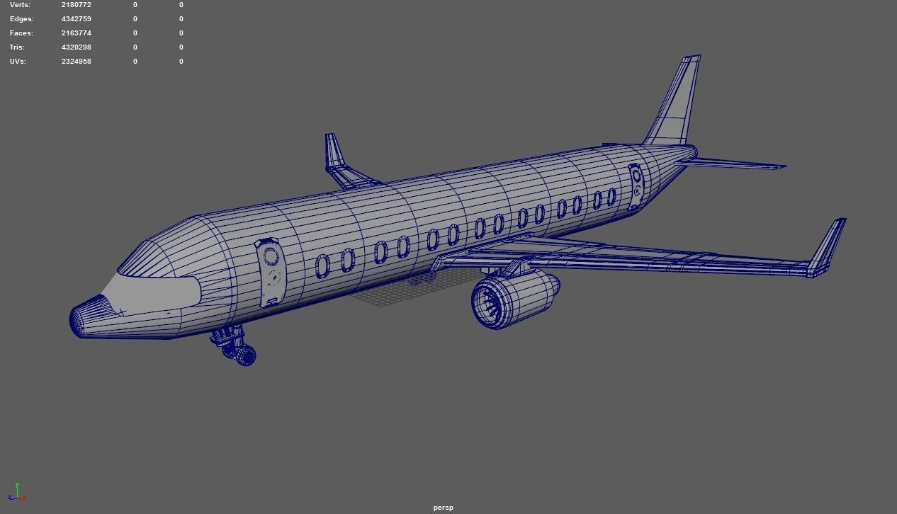 Aircraft Model in FBX format Low-poly 3D model_10