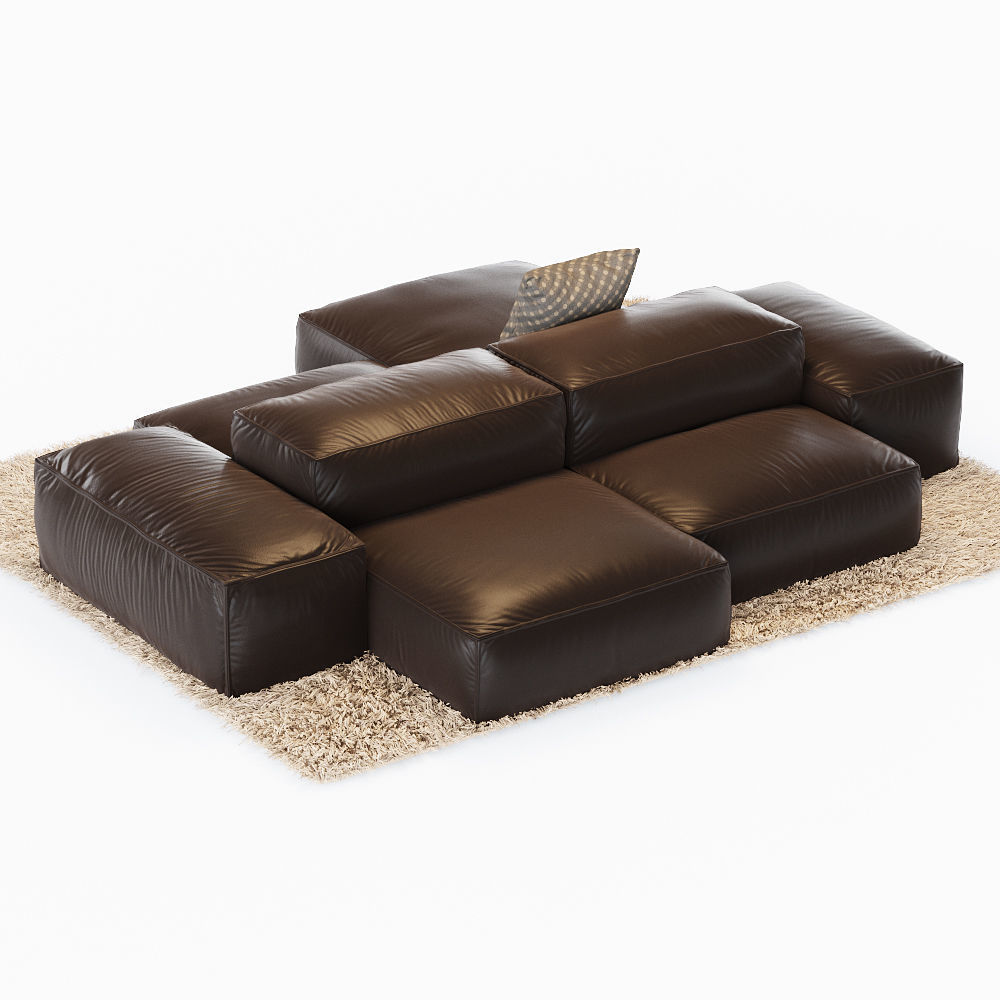 Sofa Extrasoft Low-poly 3D model_3