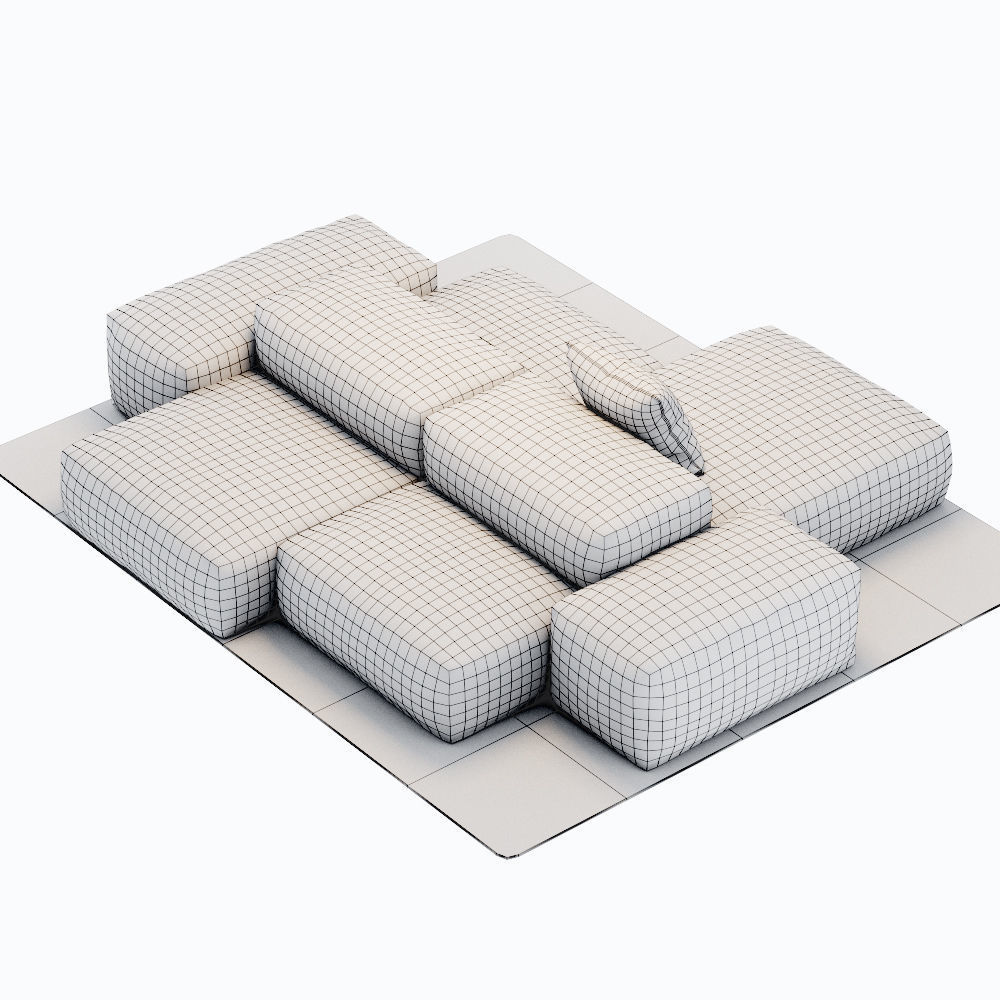 Sofa Extrasoft Low-poly 3D model_10