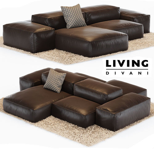 Sofa Extrasoft Low-poly 3D model