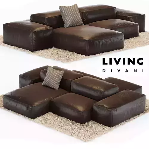 Sofa Extrasoft Low-poly 3D model