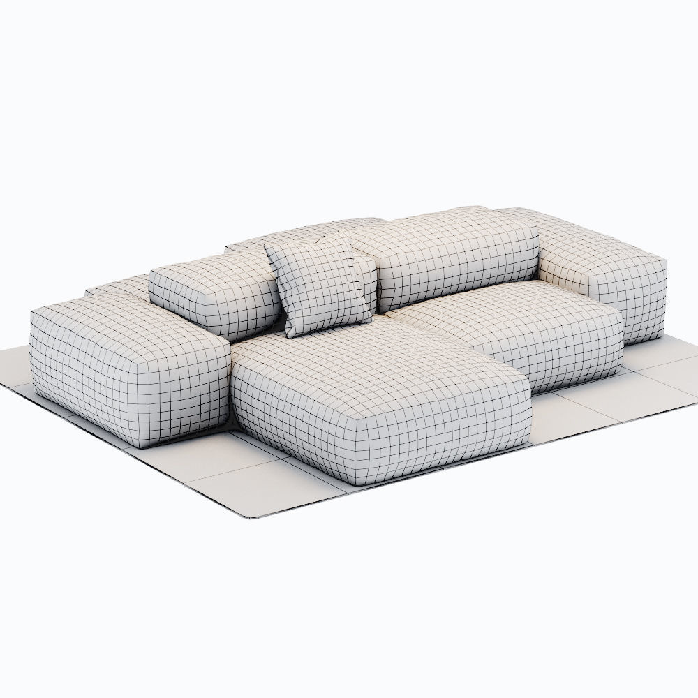 Sofa Extrasoft Low-poly 3D model_9