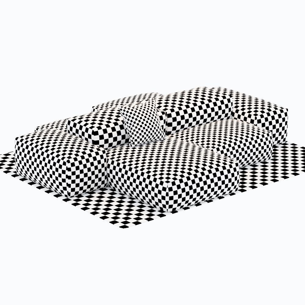 Sofa Extrasoft Low-poly 3D model_13