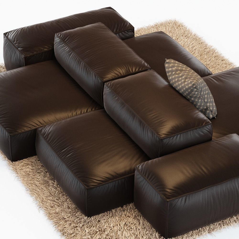 Sofa Extrasoft Low-poly 3D model_7